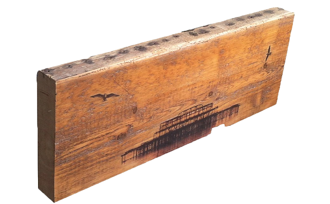 Brighton's West Pier & seagulls on a reclaimed joist by Angela Newman Art * SOLD