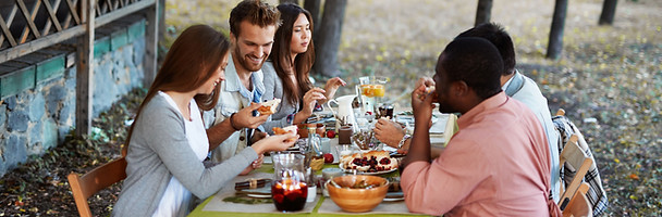 außerhalb Abendessen