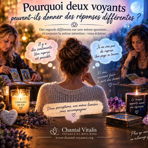 Illustration de deux voyants donnant des réponses différentes lors de consultations de voyance.