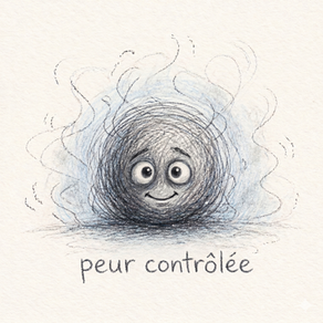 dessin petit monstre au crayon gris  de la peur contrôlée