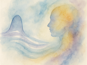 Illustration en aquarelle abstraite représentant la connexion intuitive à distance pour consultation de voyance.