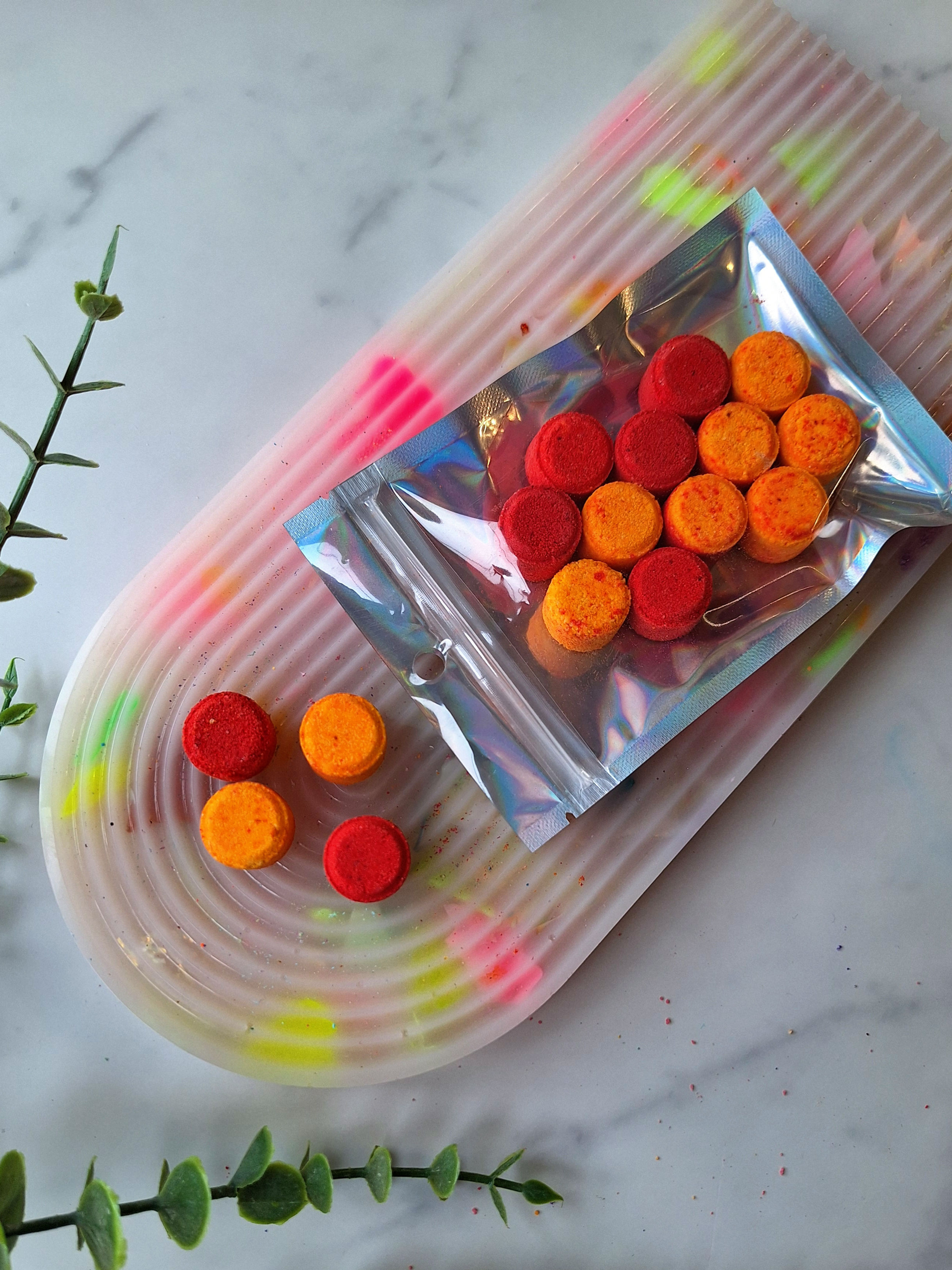 Mini Lava Bath Bomb Beads – Pack of 10 (Red, Orange & Yellow)