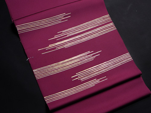 染帯 | 塩瀬 臙脂地 霞金彩繍 | 京きもの 蓮佳 -renca-