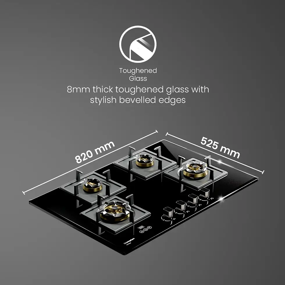 Thumbnail: Crompton OpTime Gas Hob 78cm 4 Burner - HOB-OPFB784TI-MBL