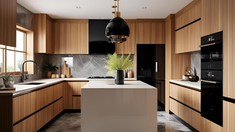 Luxurious Oak U-shaped Kitchen