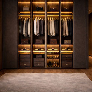 A luxury glass wardrobe