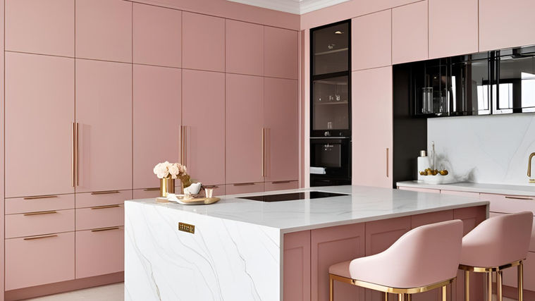 Pink Modular Kitchen