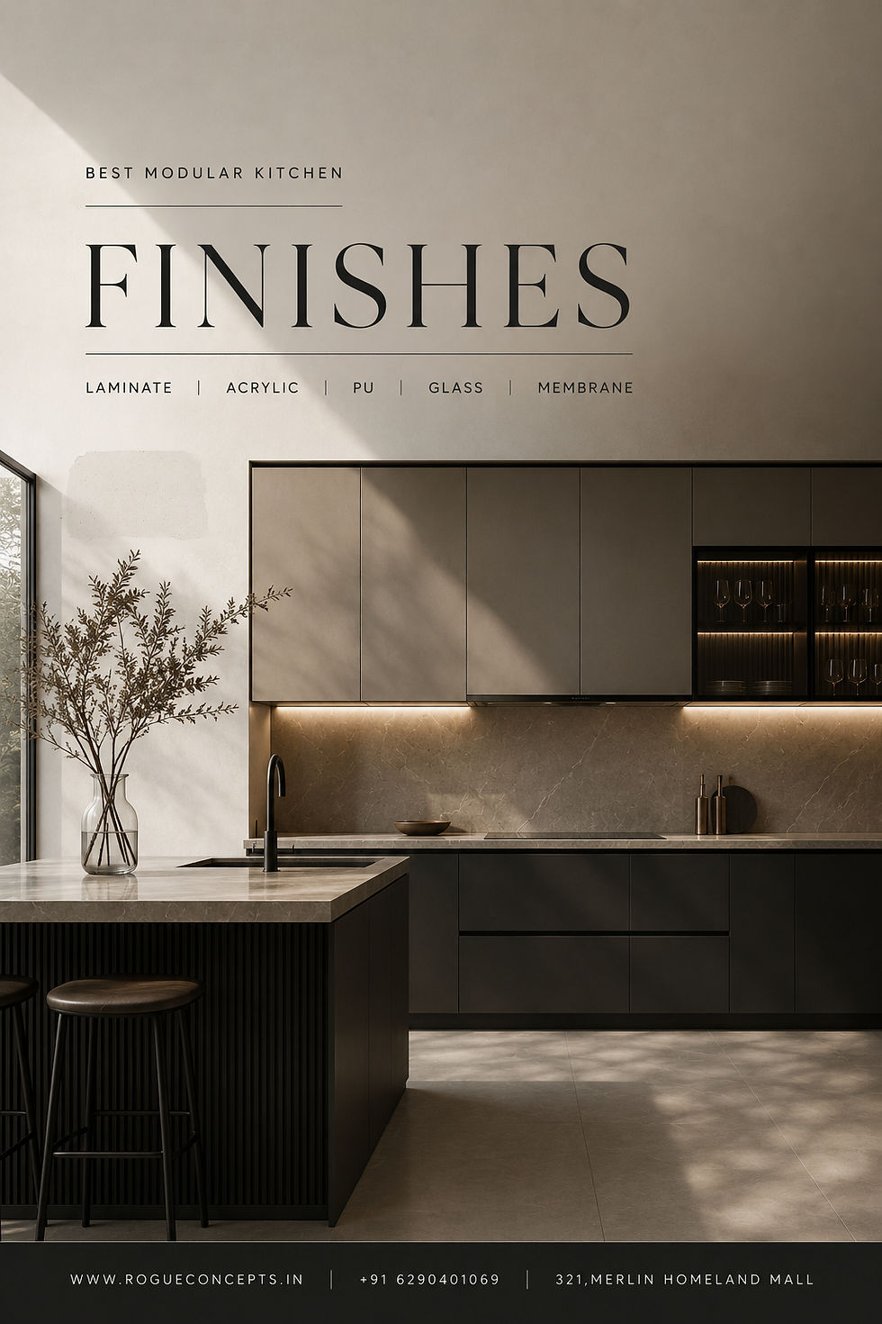 Best Modular Kitchen Finishes Explained (2026): Laminate vs Acrylic vs PU vs Glass vs Membrane