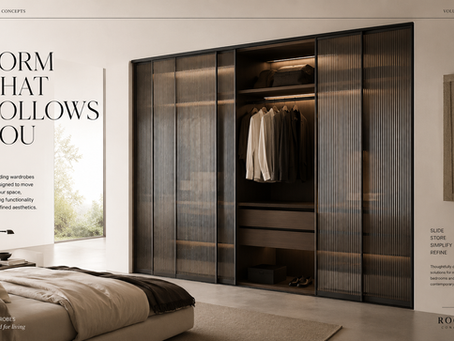 A luxury glass sliding wardrobe