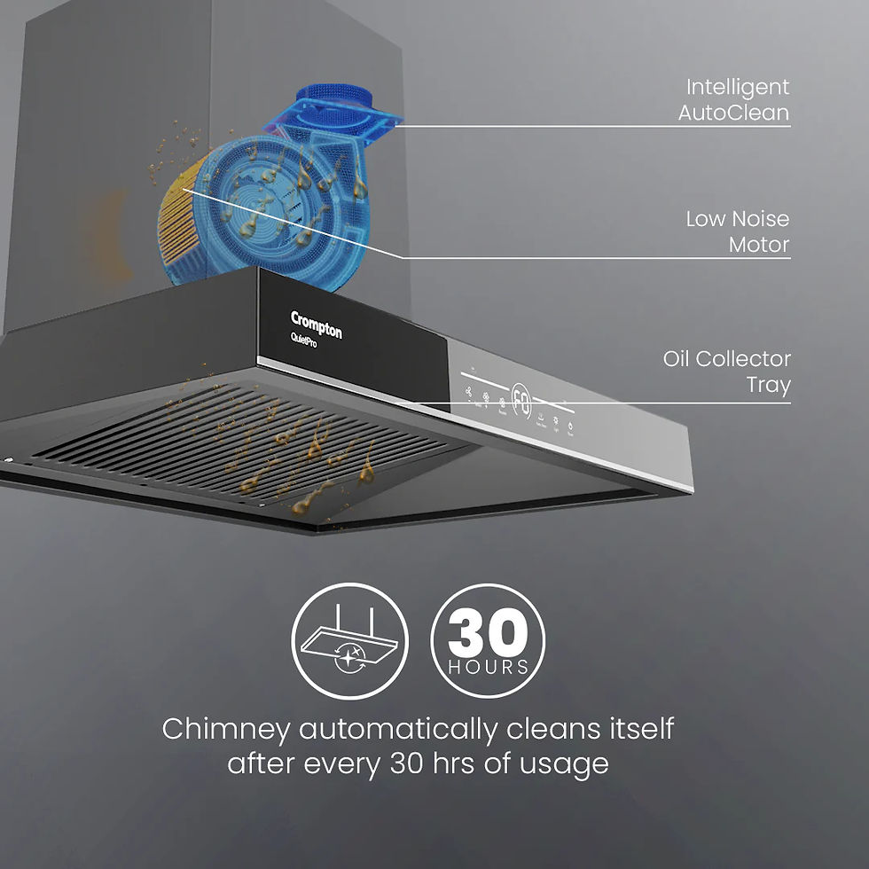 Thumbnail: Crompton QuietPro Box 90cm Filterless Chimney - CHD-QPVB90FLE-MBL