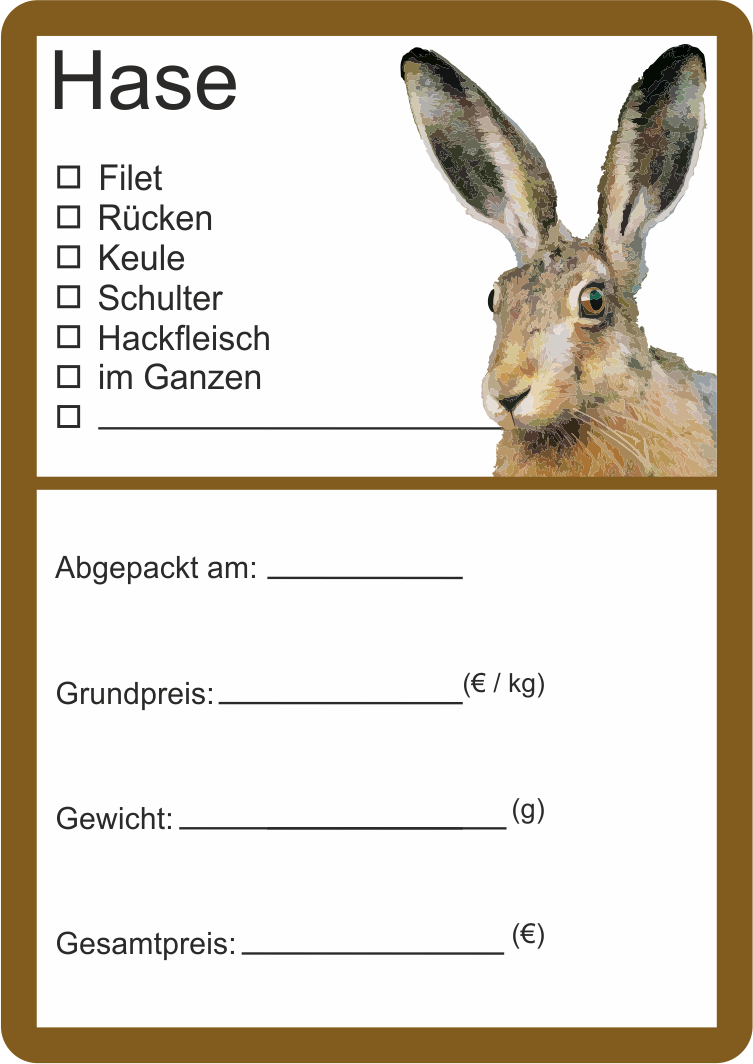Wildbret Etiketten Hase Vektor