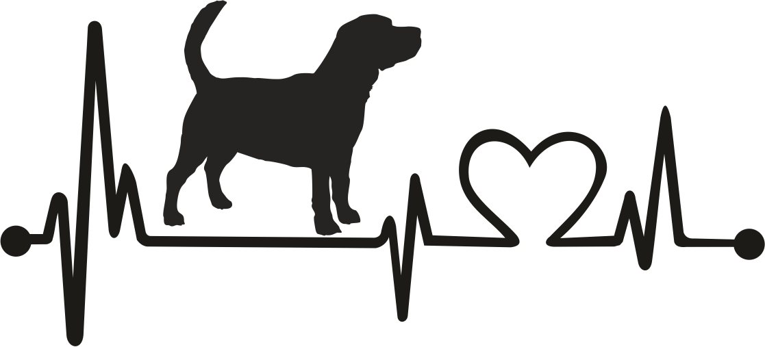 Herzlinien Aufkleber Beagle