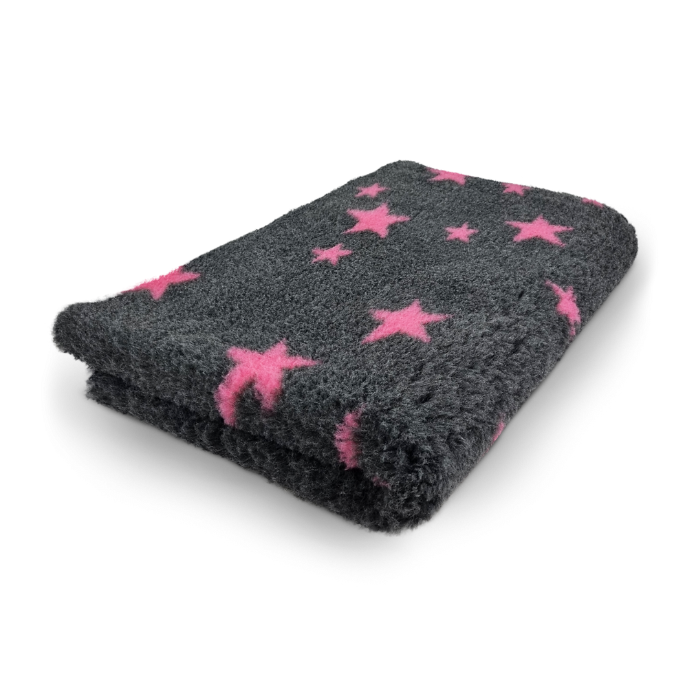 Vet Bed Antrazit pink Sterne