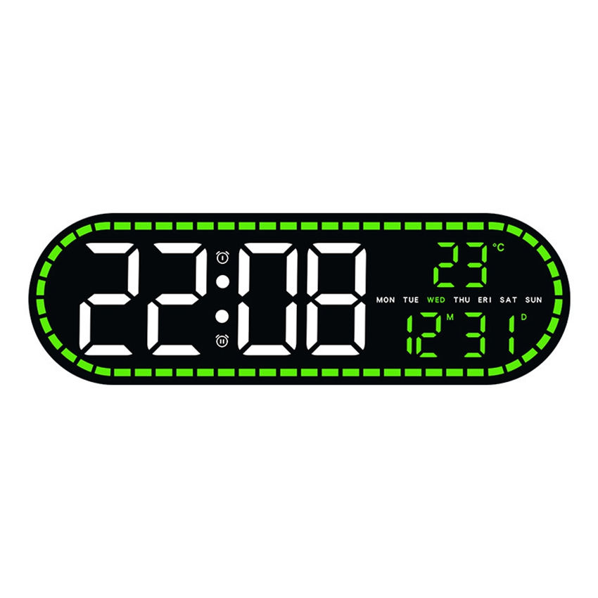 Miniatura: Large Digital Wall Clock Temperature and Date Week Display Electronic LED Table 