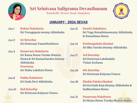 The Sacred Rhythm of the January : Sevas at Saligrama Devasthanam