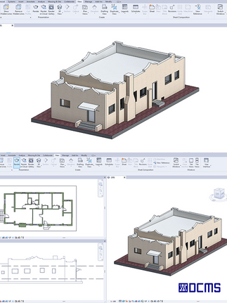 3D Revit model render of historic home in Miami