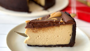 עוגת גבינה אפויה עם חמאת בוטנים