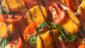 סלט קפרזה עם מוצרלה מטוגנת