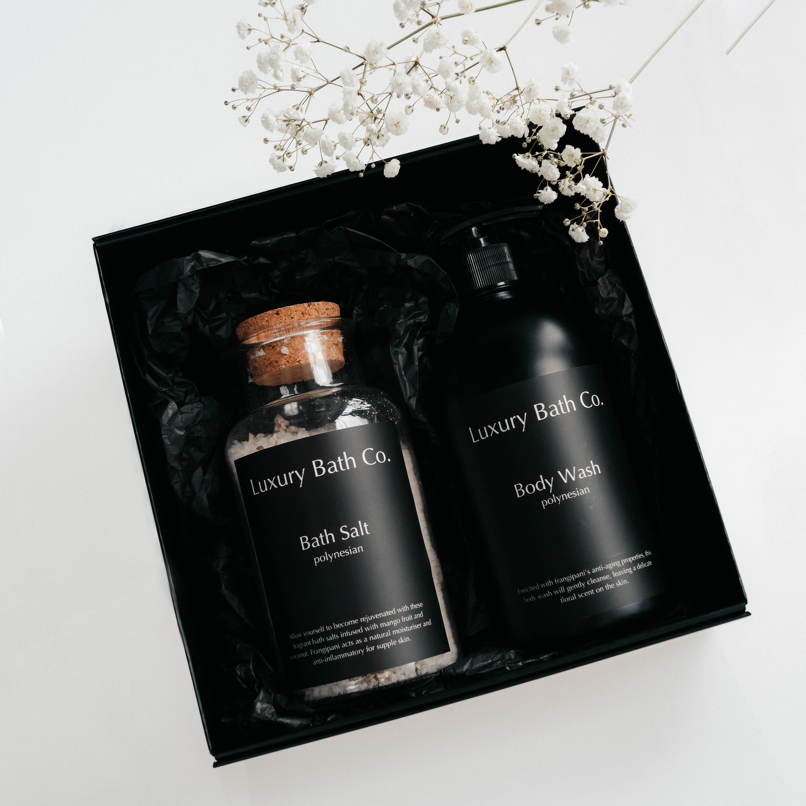 Luxurious Gift Box Body Wash and Bath Salts Luxury Bath Co