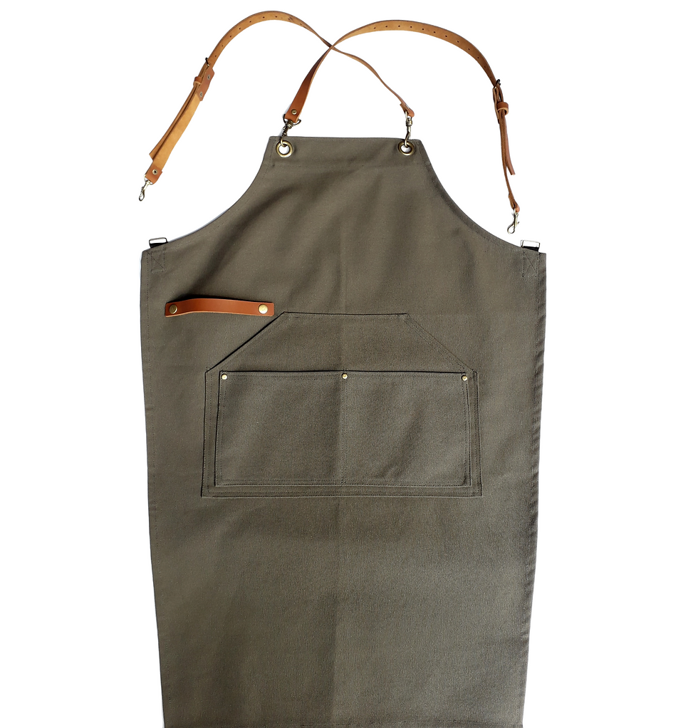 Charcoal Canvas and Leather Apron