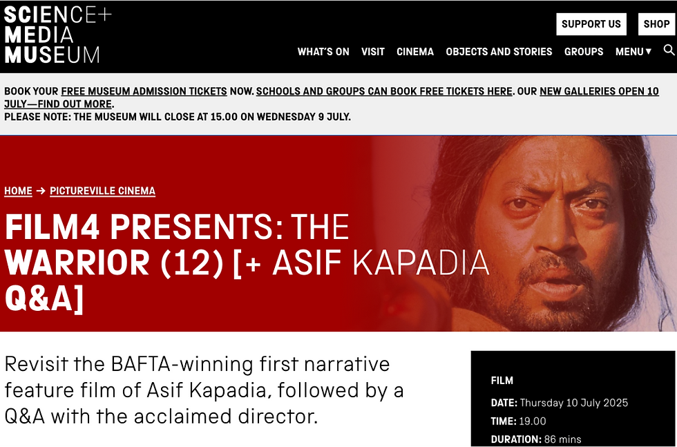 Film4 Presents: The Warrior (12) [+ Asif Kapadia Q&A]Film4 Presents: The Warrior (12) [+ Asif Kapadia Q&A]