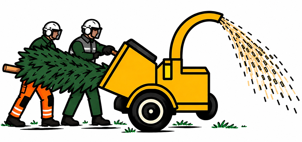 Christmas tree chipping