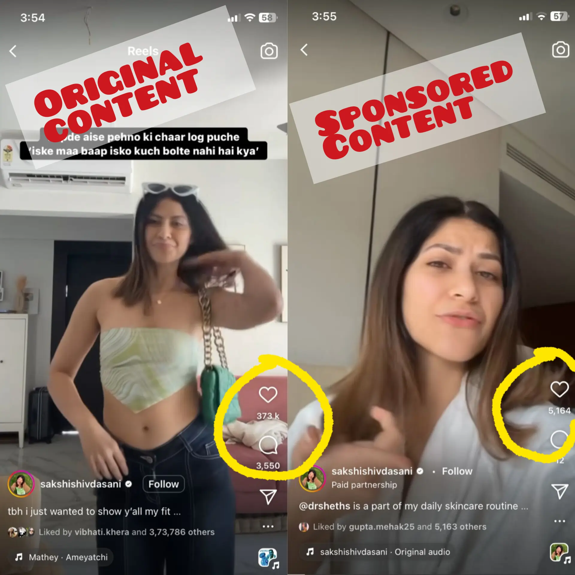 Sakshi Shivdasani makes Instagram reels with no brand value. 