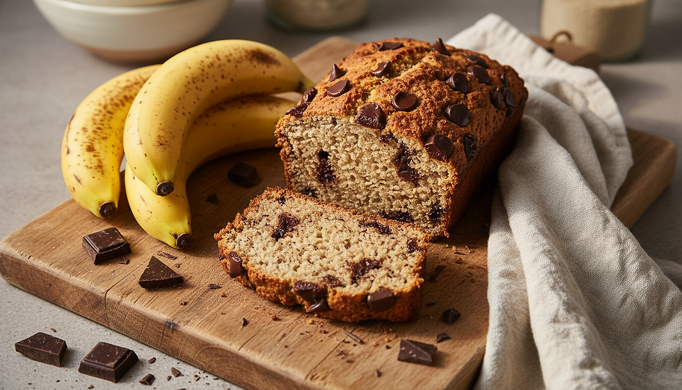 Healthy Banana Bread with Coconut Flour and Dark Chocolate