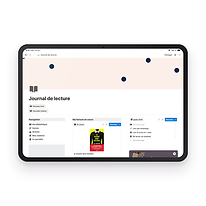 Le Journal de lecture ouvert dans Notion sur un iPad