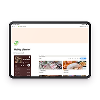 Le Hobby Planner ouvert dans Notion sur un iPad