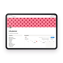 Le Life Planner ouvert dans Notion sur un iPad