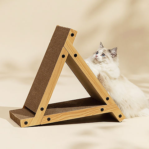 PETHUR Triangle Cat Scratcher Cardboard – Foldable, 6 Sides, For Indoor Cats (3-Pack) - View #9