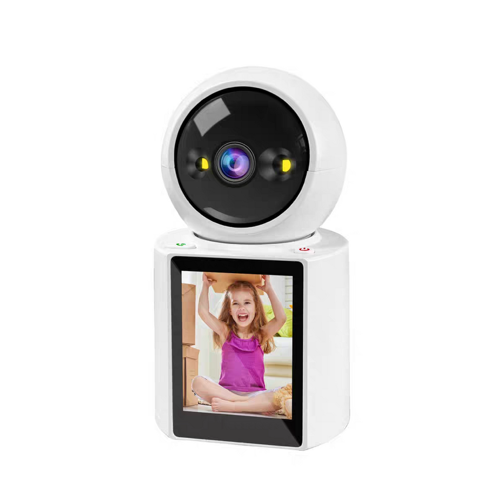 Cámara WiFi con pantalla integrada para videollamadas manejada con app