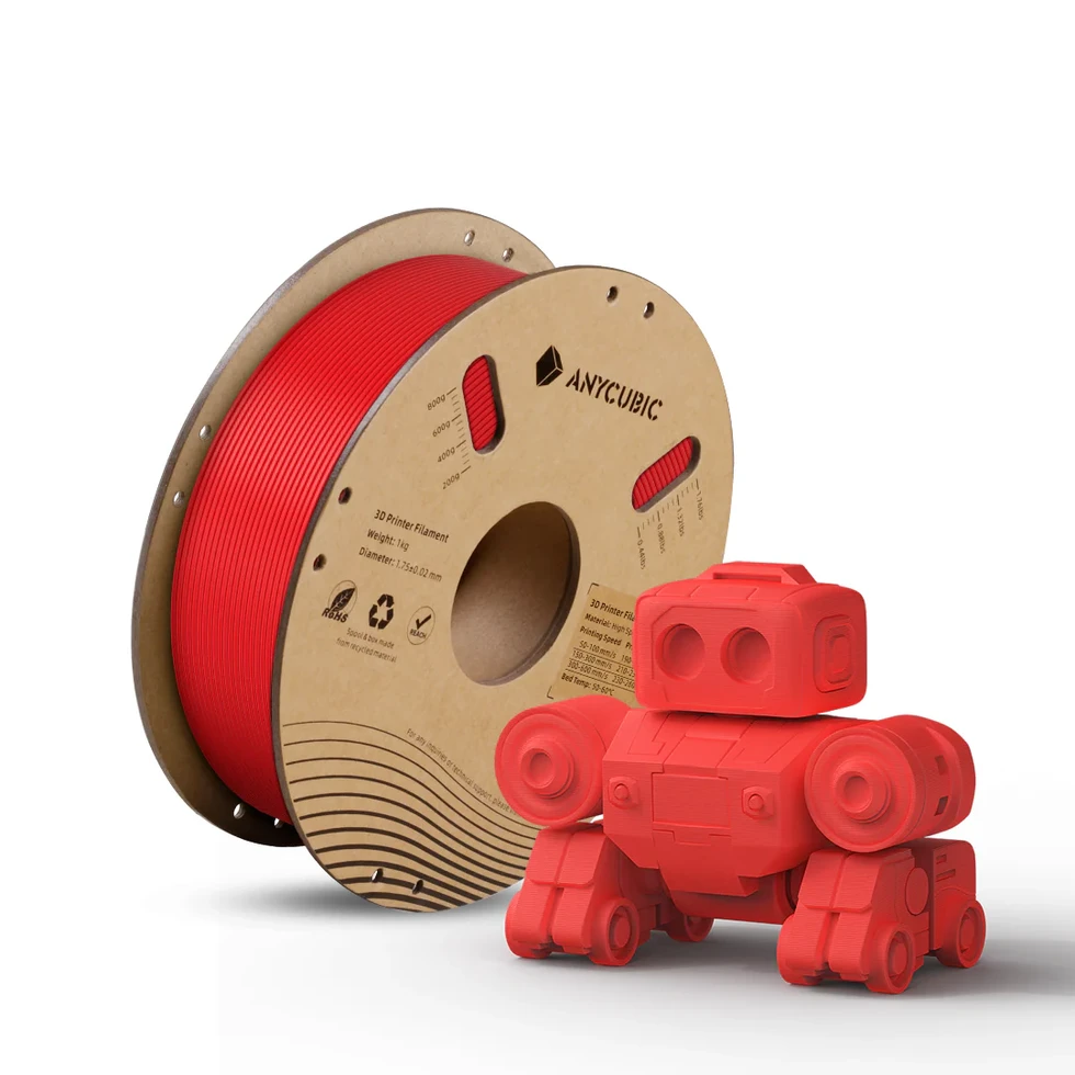 Filamento de impresión 3D marca Anycubic PLA de alta velocidad o high speed color rojo