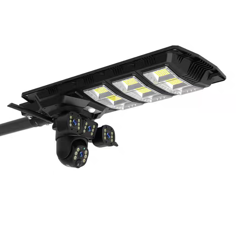 Cámara solar WiFi con luces y panel LED con sensor y control que funciona con app