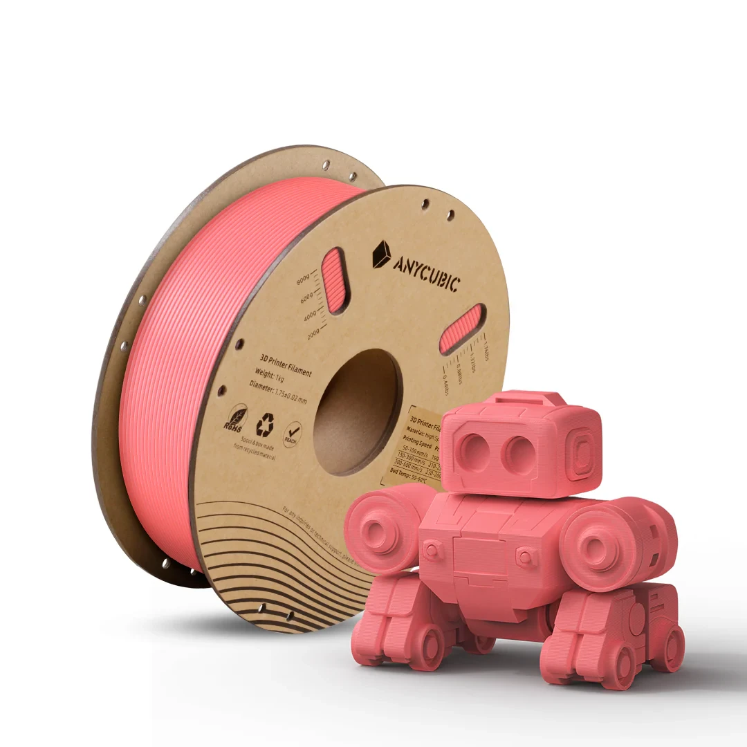 Filamento de impresión 3D marca Anycubic PLA de alta velocidad o high speed color rosado
