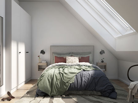 Sovrum med snedtak