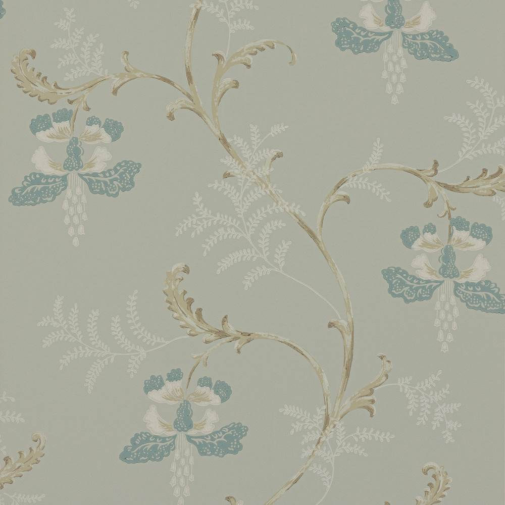 Colefax & Fowler Bellflower Wallpaper Swatch - Aqua