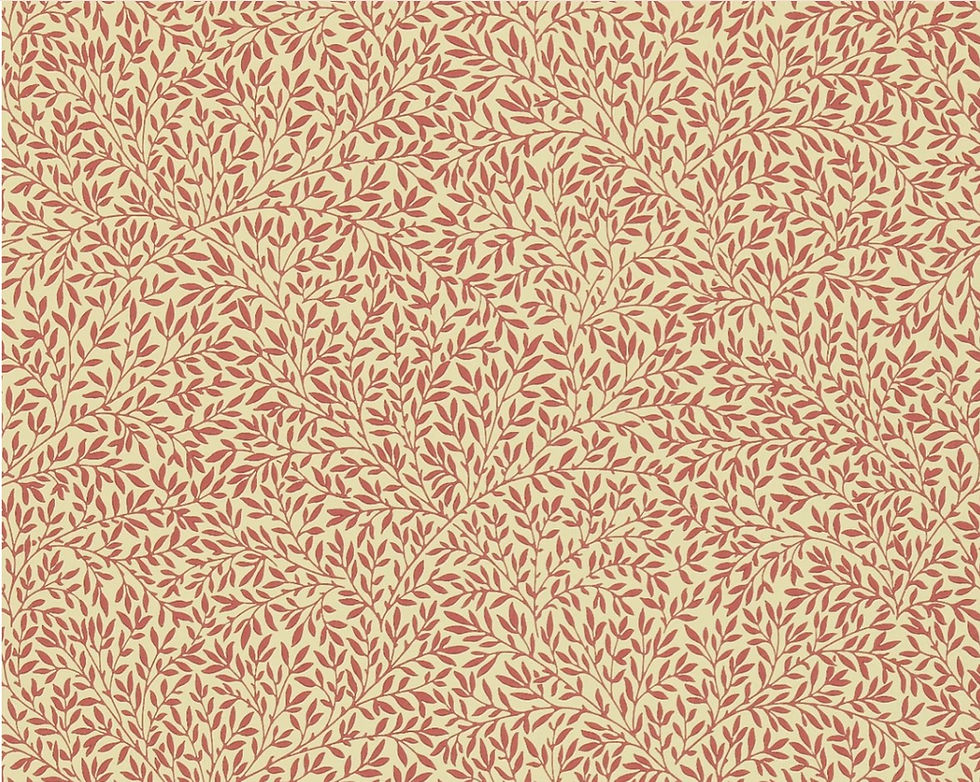 Morris & Co. Standen Wallpaper Swatch - Beige Brick Red