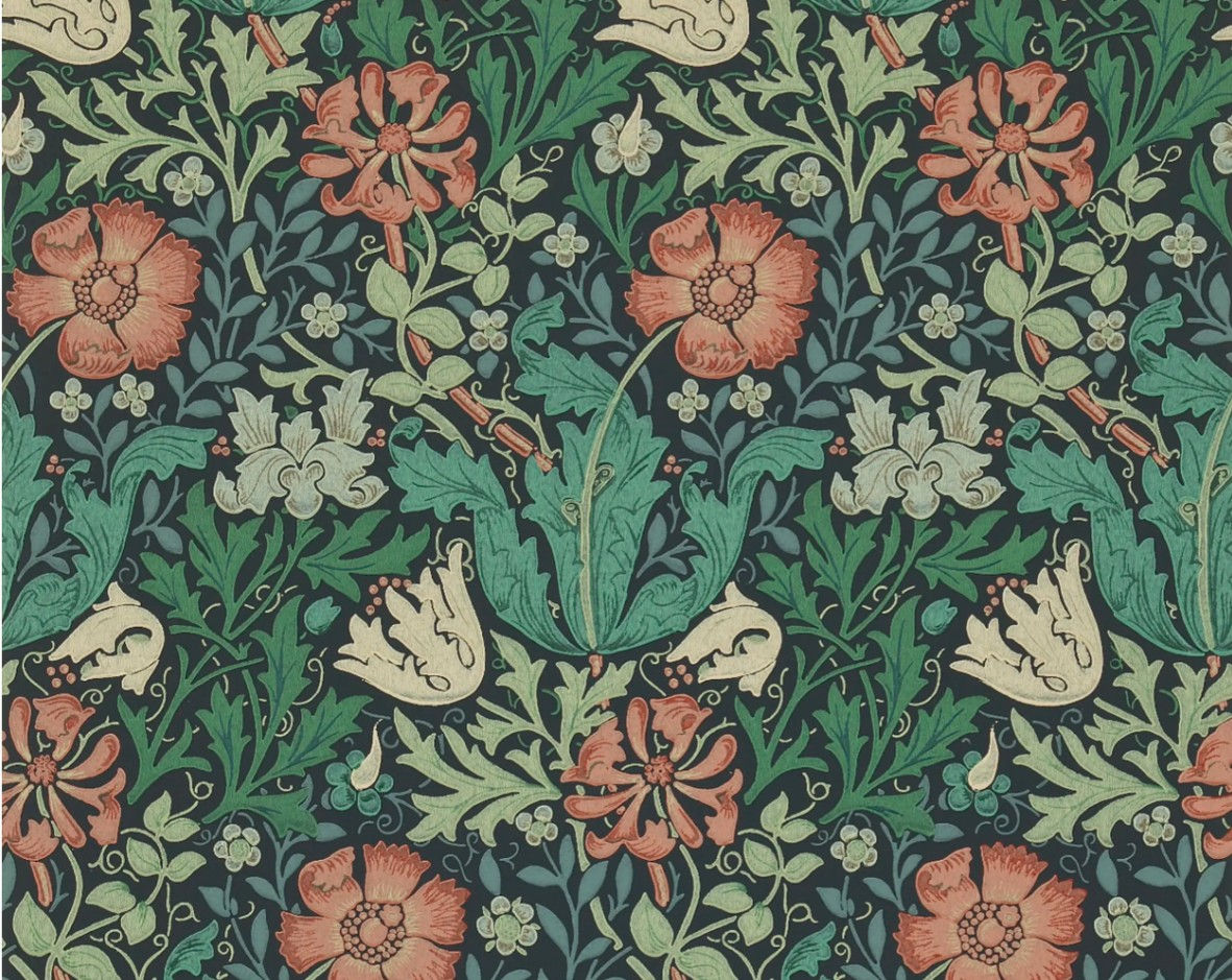 Morris & Co. Compton Wallpaper - Indigo Russet