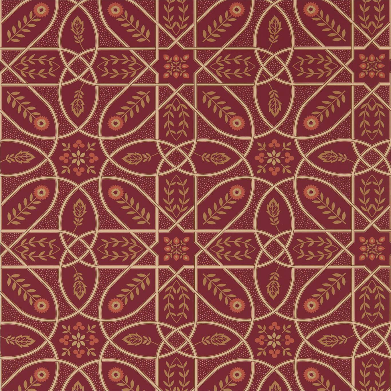 Morris & Co. Brophy Trellis Wallpaper Swatch - Russet Gold