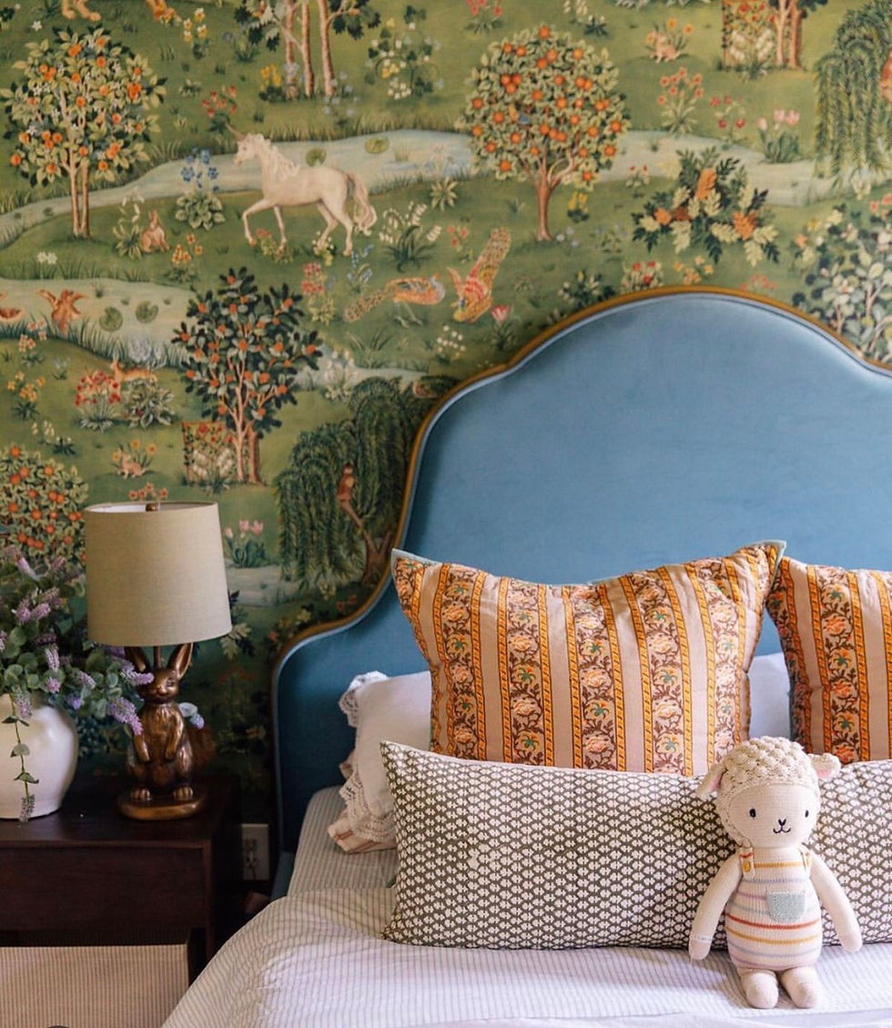 owl and willow mural wallpaper bedroom setting – morris and co