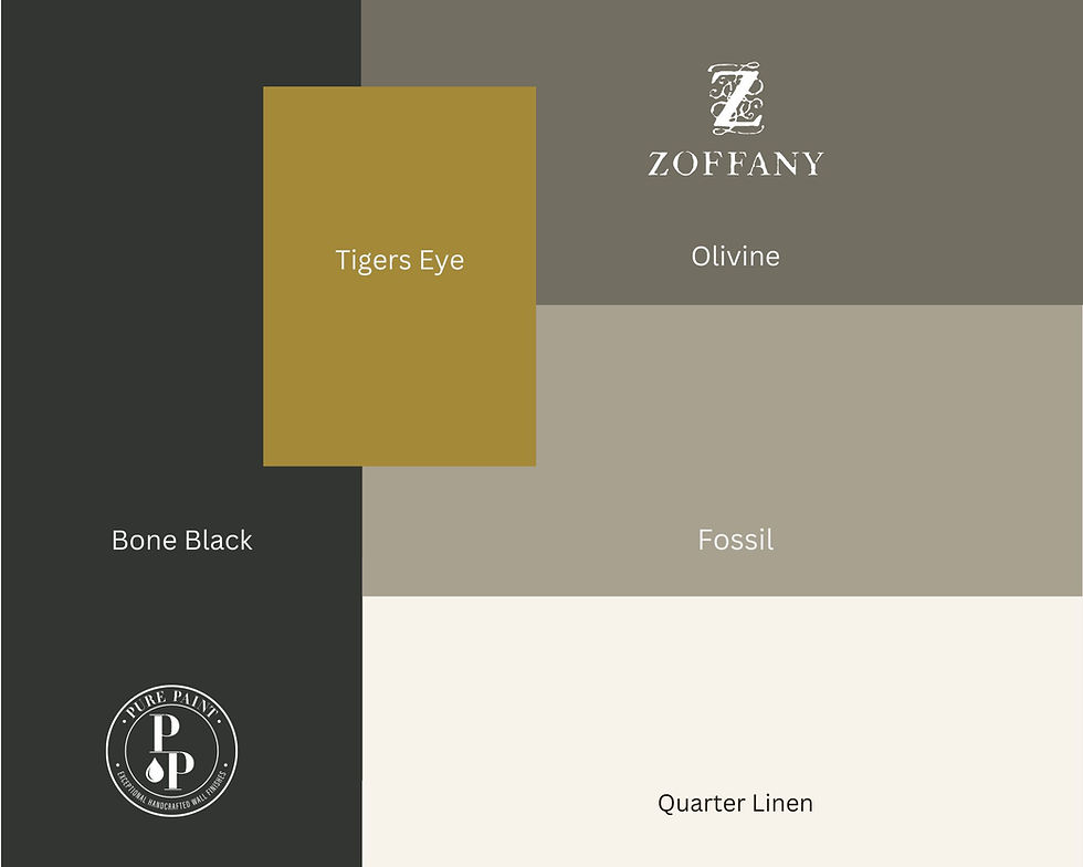 Interior Design Flat Lay l Paint Scheme Zoffany Fossi - Pure Paint