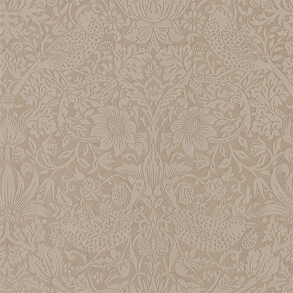 PURE STRAWBERRY THIEF Flock Wallpaper - Morris and Co
