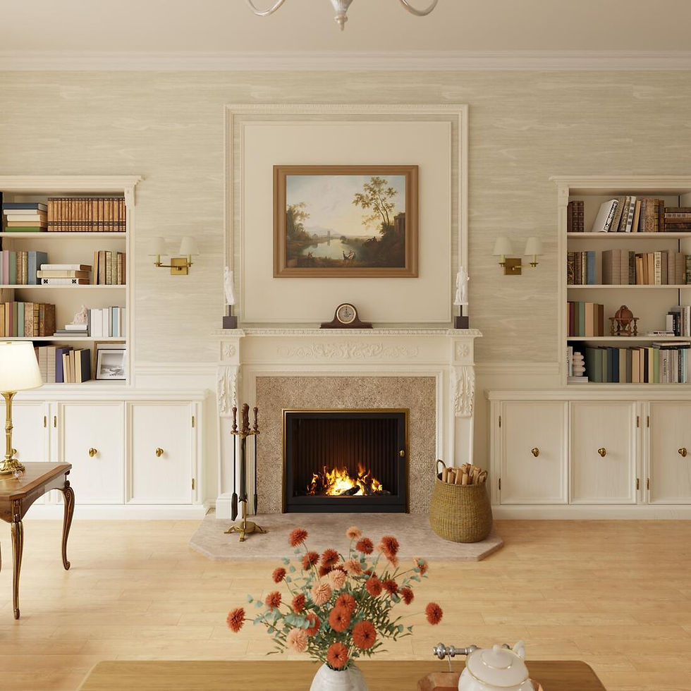 Andrew Martin Puff textured wallpaper - spring showin in Livingroom