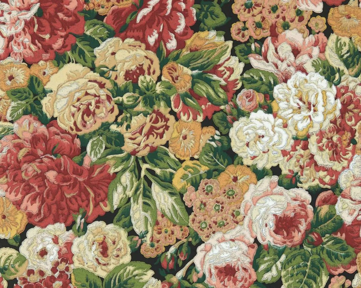 Sanderson Rose And Peony Wallpaper Swatch - Amanpuri Red
