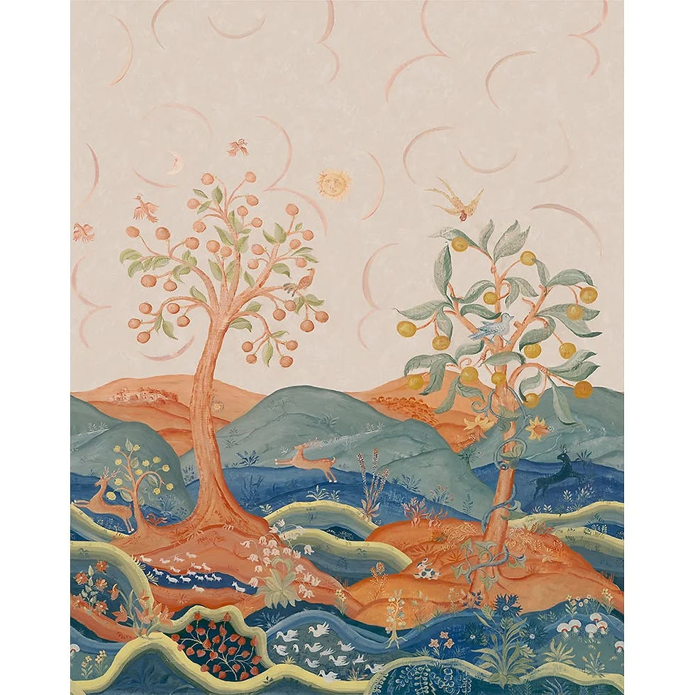 Andrew Martin Rufus Mist mythical mural wallpaper.