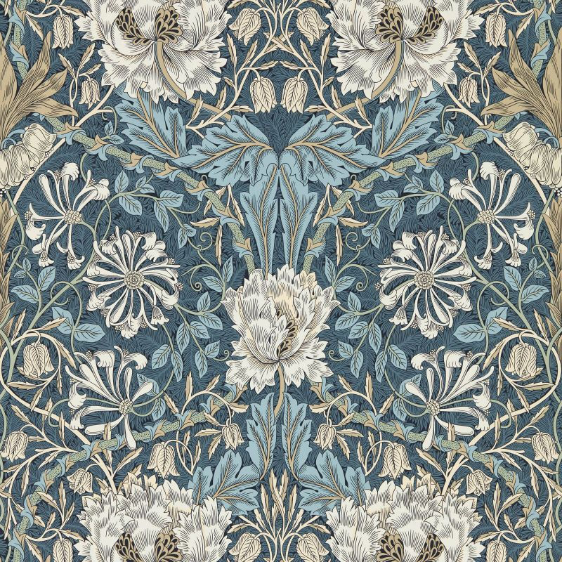 Morris & Co. Honeysuckle & Tulip Wallpaper Swatch - Woad Thyme