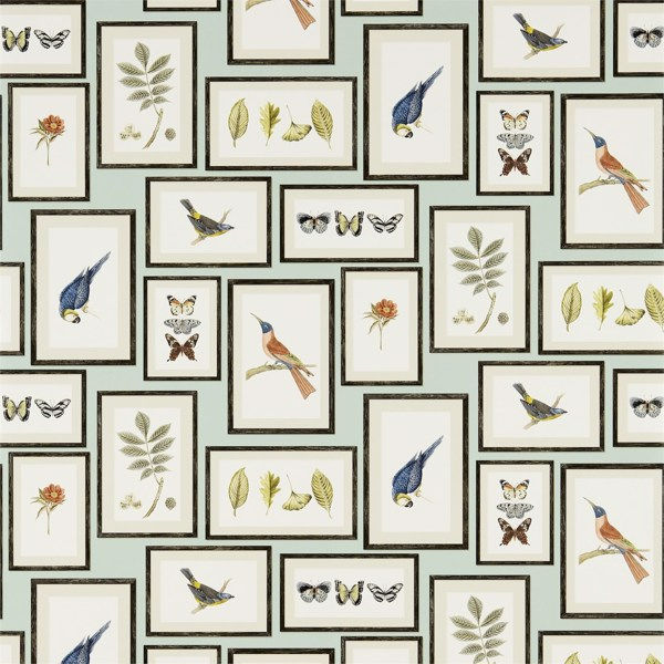 Sanderson Picture Gallery Wallpaper Swatch - Aqua Multi