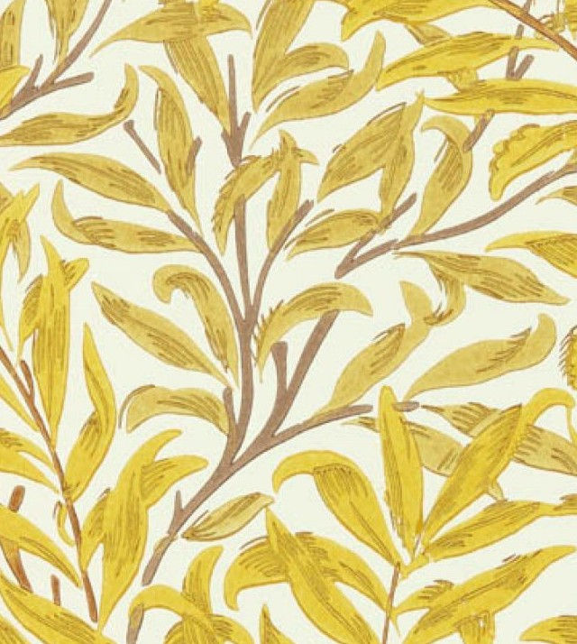 Close up Morris & Co. Willow Bough Wallpaper Swatch - Summer Yellow
